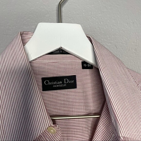 Christian Dior Men's Striped Button Down Long Sleeve Shirt - Picture 3 of 4